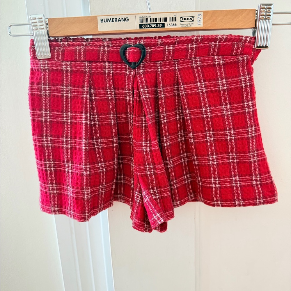 Zara Red Plaid Girls Casual Shorts